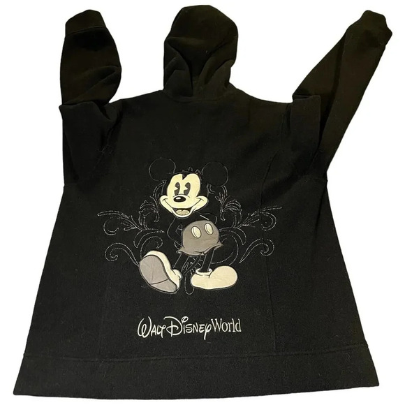 Walt Disney World Parks‎ WDW Mickey Embroidered Full Zip Hoodie Black XL Unisex - Picture 2 of 6